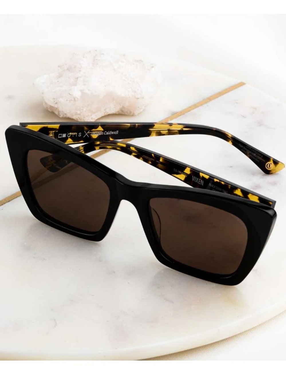 OTIS Eyewear x Imogen Caldwell Vixen Polarized Sunglasses in Black Tort, NEW
